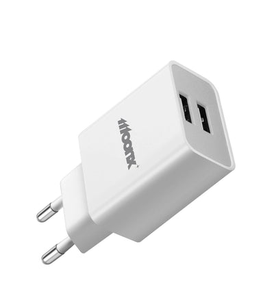 Cablu Moonx Incarcator priza Mc02 2.4A 12W 2xUSB + Lightning Alb