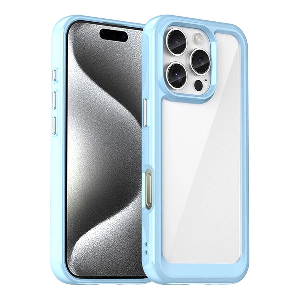 Husa Outer Space cu Gel Frame pentru iPhone 16 Pro Max - Albastru