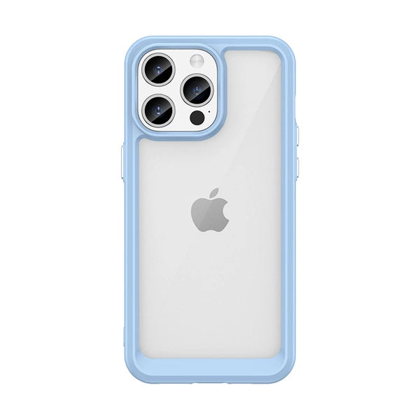 Husa iPhone 15 Pro Max Outer Space Reinforced cu Flexible Frame - Albastru