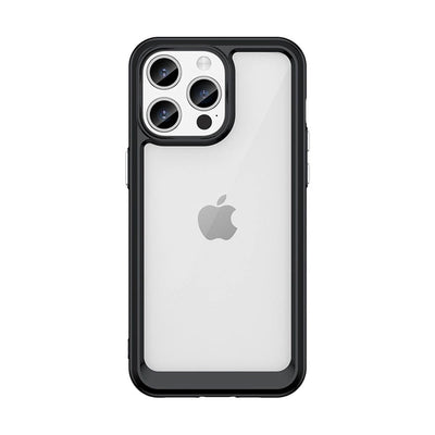Husa iPhone 15 Pro Outer Space Reinforced cu A Flexible Frame - Negru