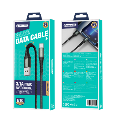 Cablu Jellico B10 Usb-c 3.1A 1M Negru