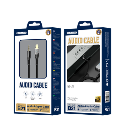 Cablu Jellico B21 Lightning - Jack 3.5MM 1.2M Negru