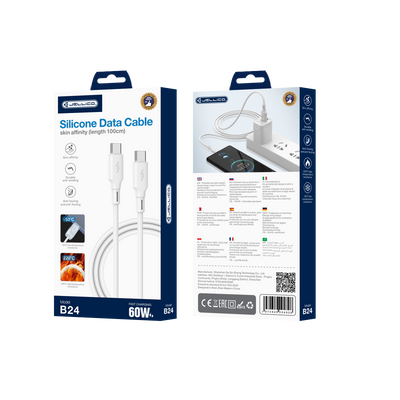 Cablu Jellico B24 Usb-c - Usb-c PD 60W 1M Alb