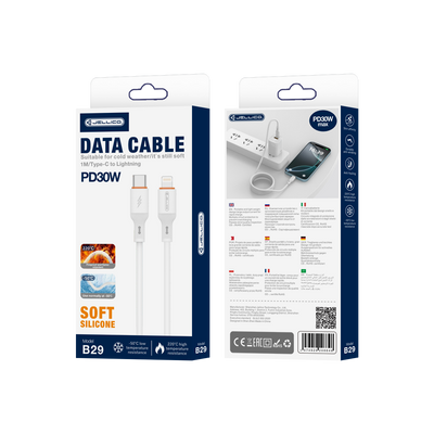 Cablu Jellico B29 Usb-c - Lightning PD 30W 1M Alb
