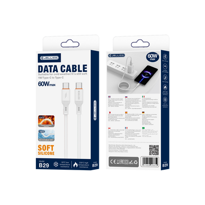 Cablu Jellico B29 Usb-c - Usb-c PD 60W 1M Alb