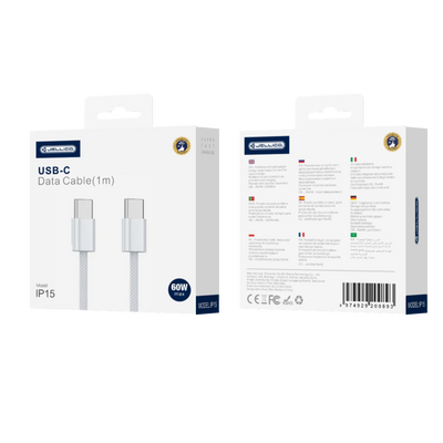 Cablu Jellico Ip15 Usb-c - Usb-c PD 60W 1M Alb