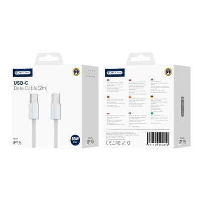 Cablu Jellico Ip15 Usb-c - Usb-c PD 60W 2M Alb