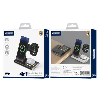 Incarcator wireless Jellico 3in1 W12 15W Negru