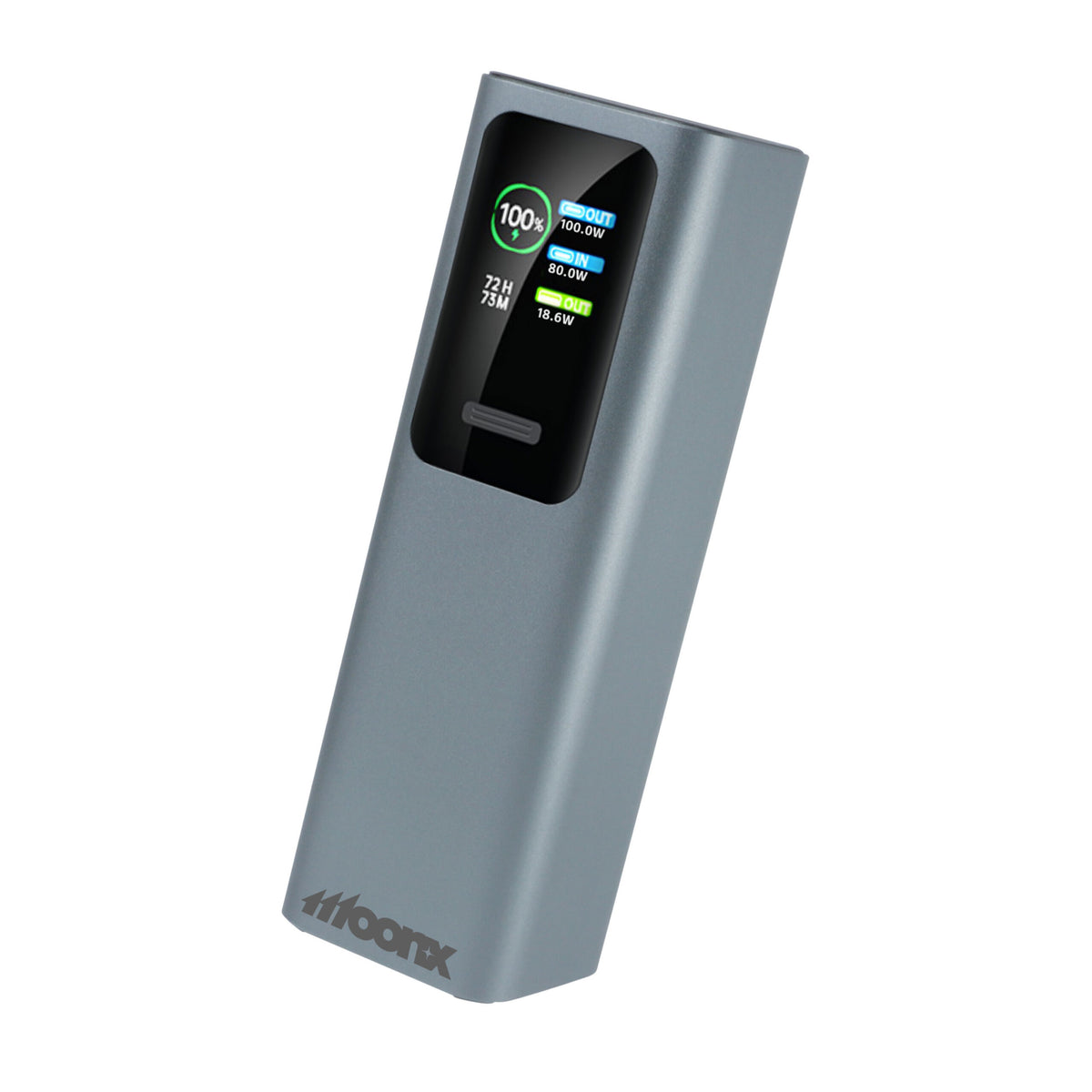 Acumulator extern Moonx Mp07 PD 165W 2xUSB-C + 1xUSB Qc3.0 22.5W 30000mAh Argintiu