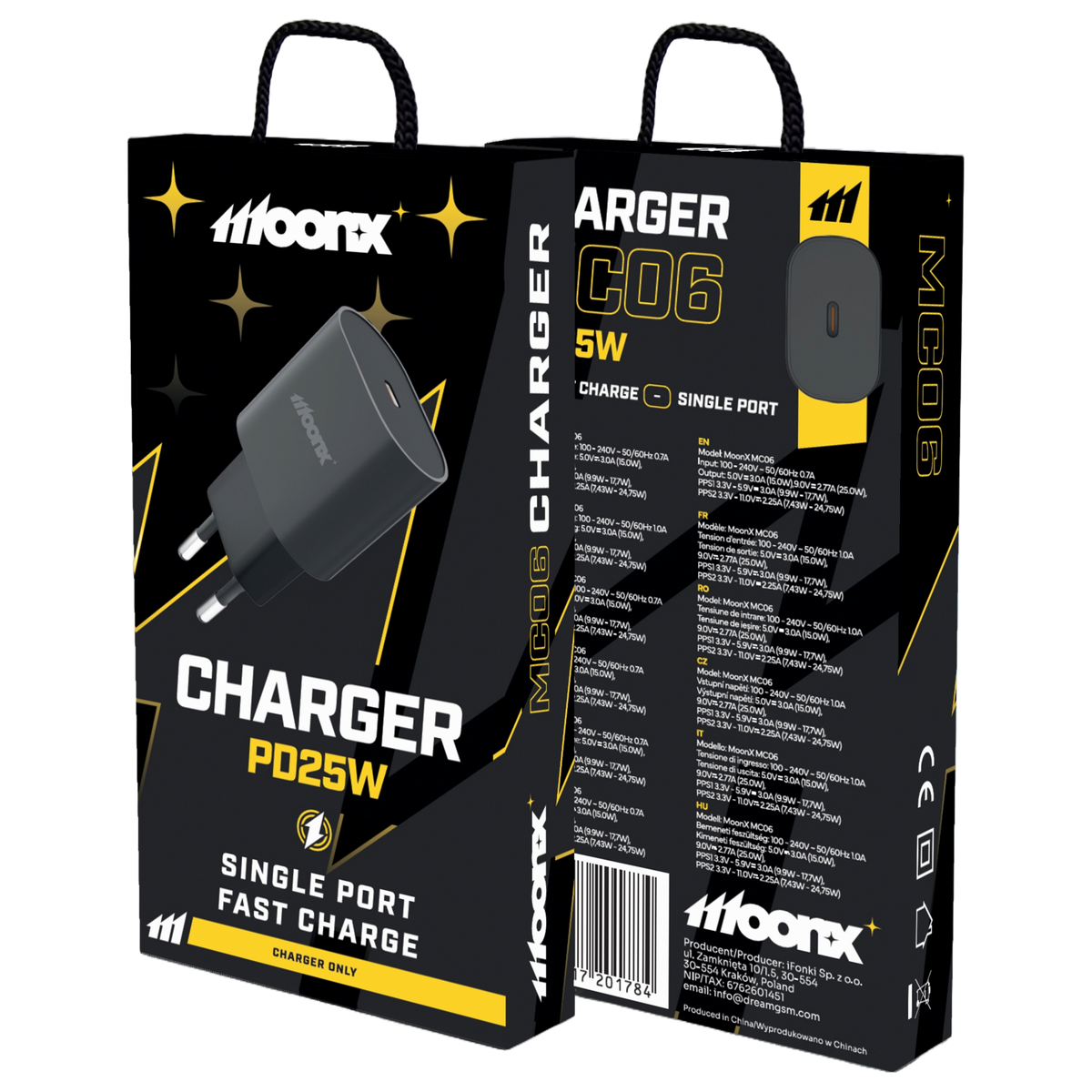 Incarcator priza Moonx Mc06 PD 25W 1xUSB-C Negru