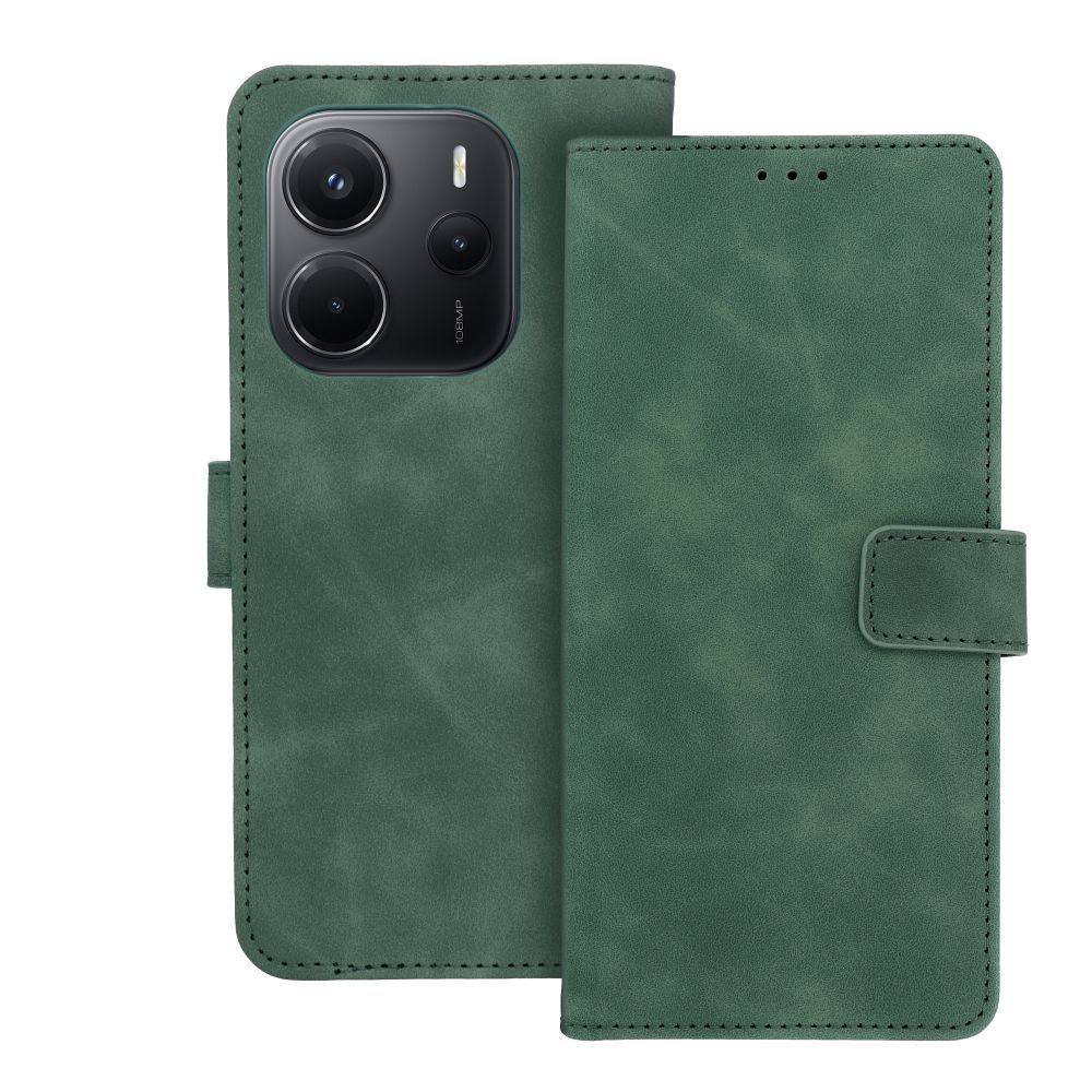 Husa Tender Book Flip pentru Xiaomi Redmi Note 14 4G (Global - 164,84mm X 78,15mm X 8,16mm) Verde