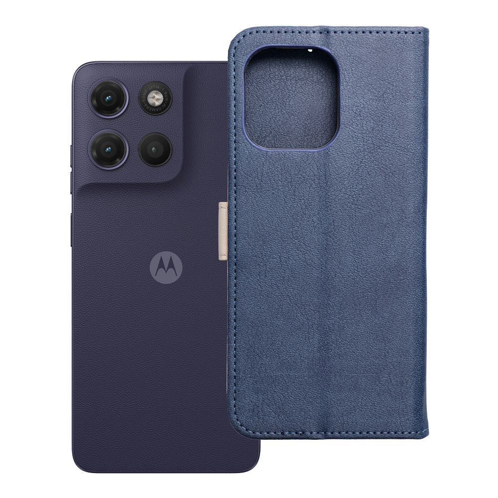 Husa Split Book Flip pentru Motorola G17 Navy si Cream