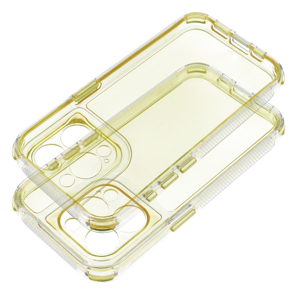 Husa Matrix Transparent pentru iPhone 15 PRO Galben