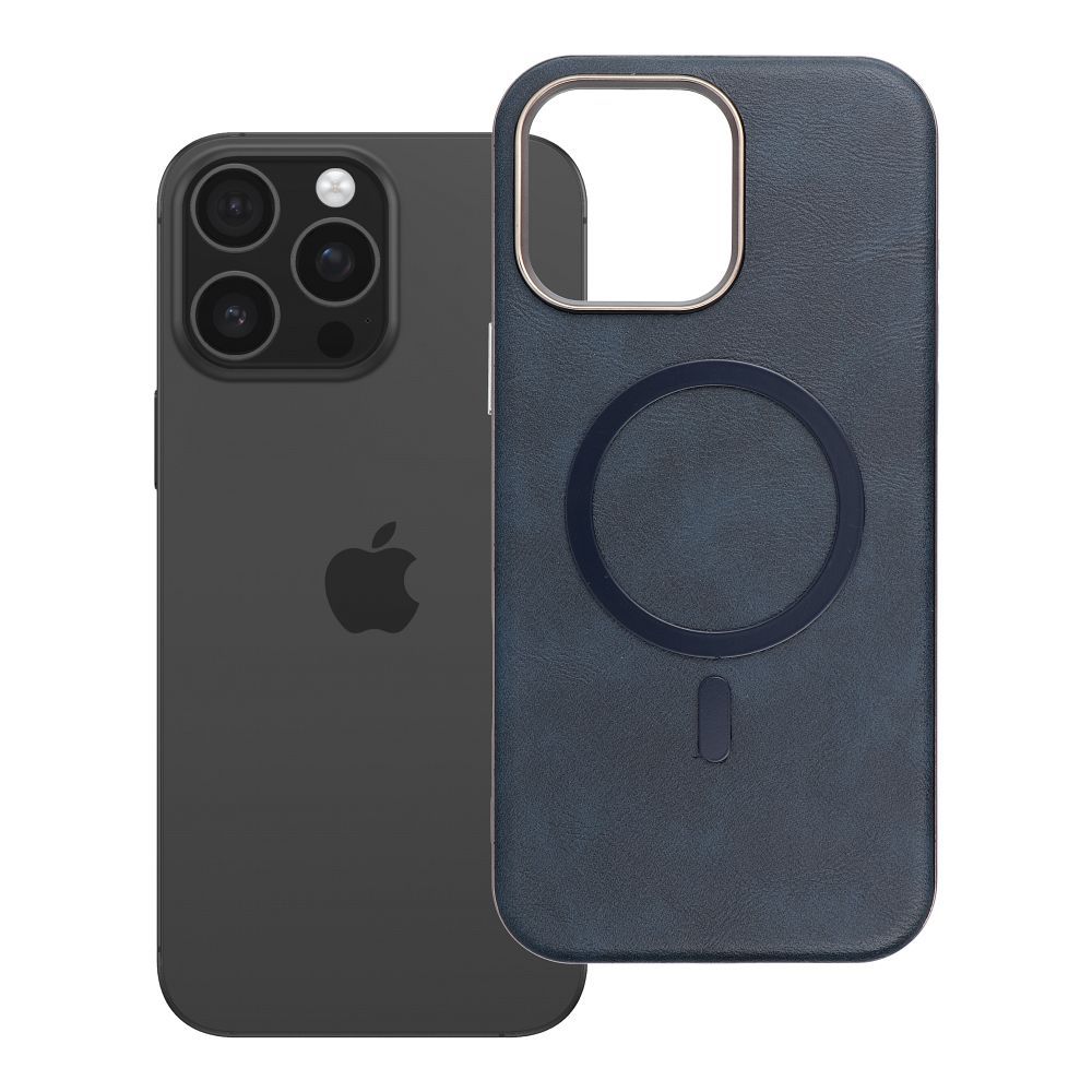 Husa Gentleman Mag pentru iPhone 16 PRO MAX Compatible cu Magsafe Bleumarin