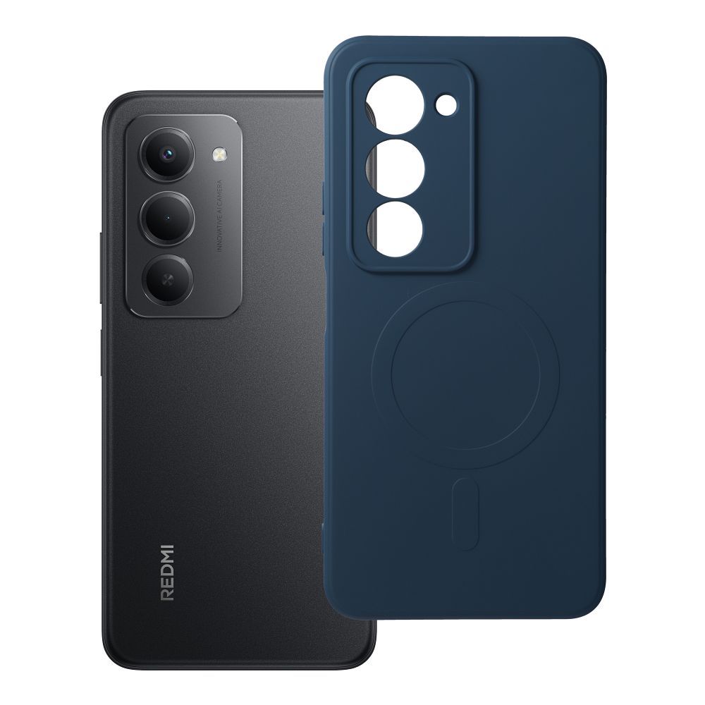 Husa Silicone Mag pentru Xiaomi Redmi 15 4G / 5G (171,1mm) Compatible cu Magsafe (Camera Protection) Albastru