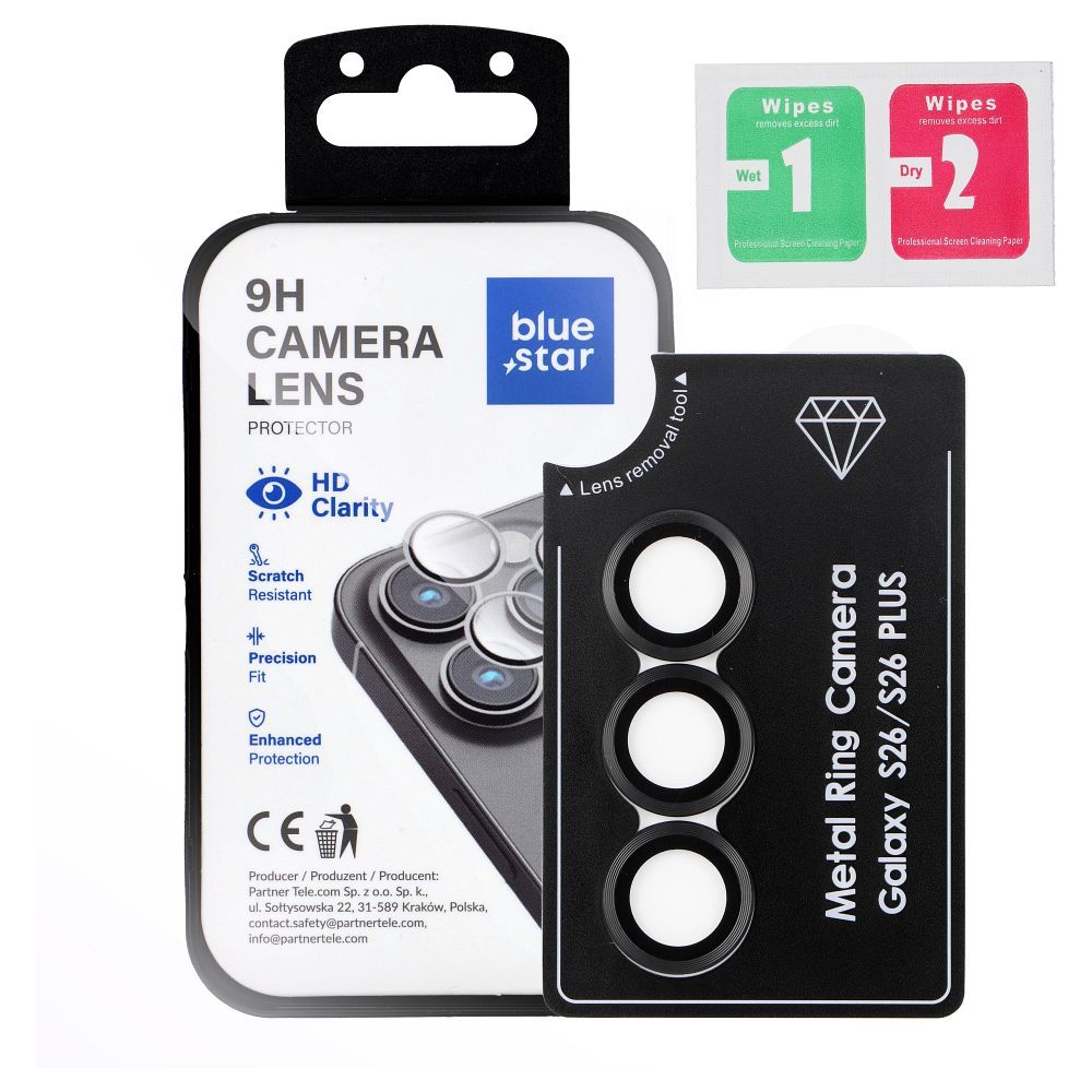Folie Albastru Star sticla camera pentru Samsung S26 Easy Install Negru