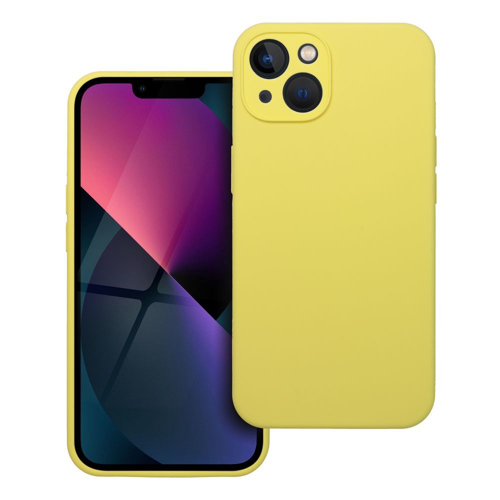 Husa pentru iPhone 13 Silicone 2mm (Camera Protection) Galben