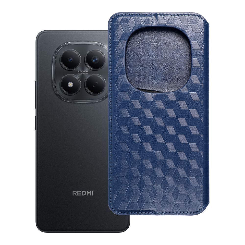 Husa Cubic Book Flip pentru Xiaomi Redmi Note 15 PRO Plus 5G Albastru