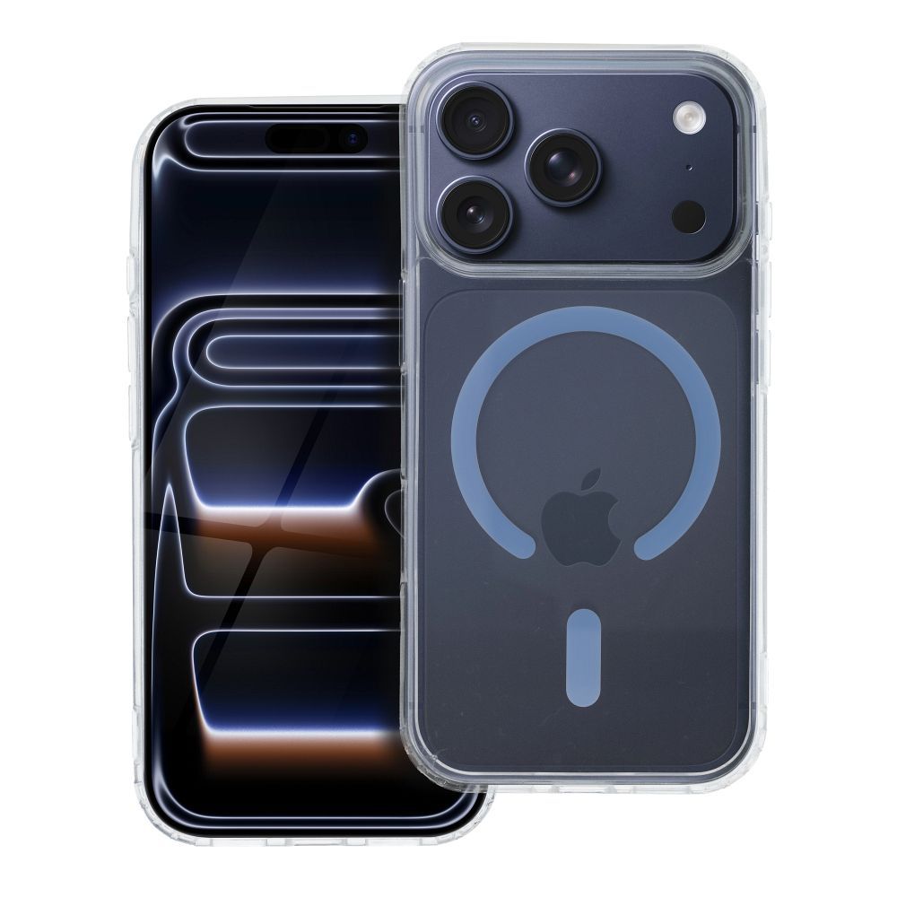 Husa pentru iPhone 18 Pro / 17 Pro Drop Glue Colorful Ring Mag Compatible cu Magsafe Albastru deschis