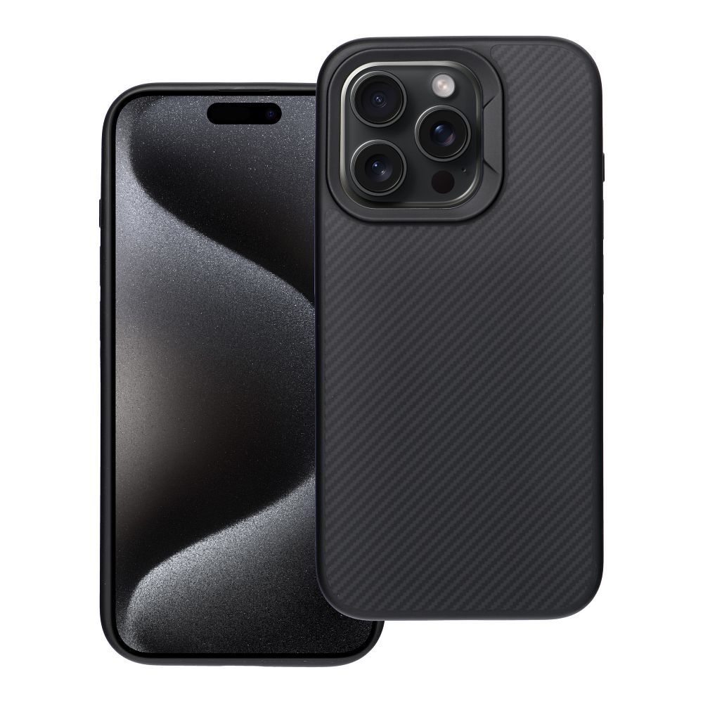 Husa Carbon Elite Mag pentru iPhone 15 PRO Compatible cu Magsafe Negru