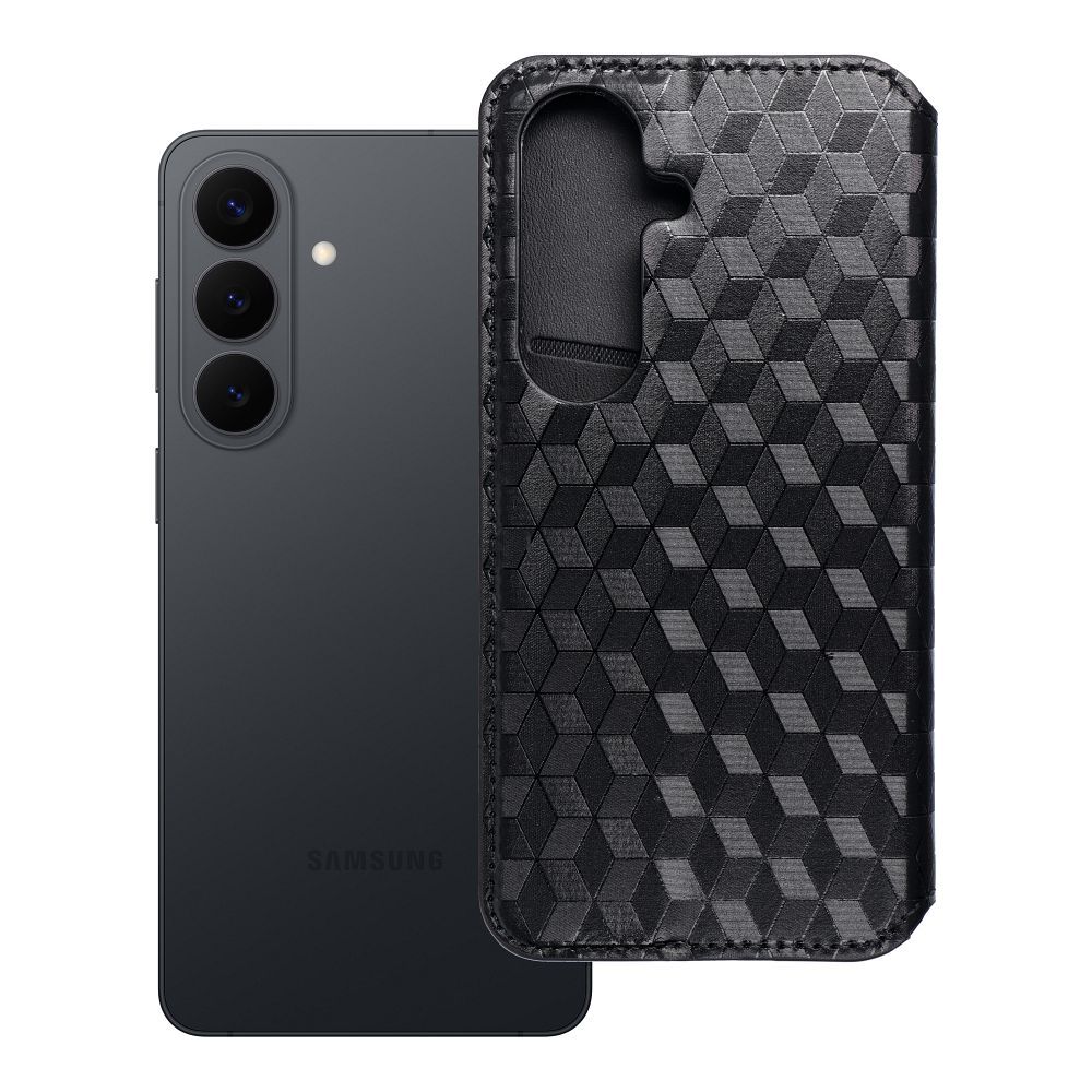 Husa Cubic Book Flip pentru Samsung S26 Negru