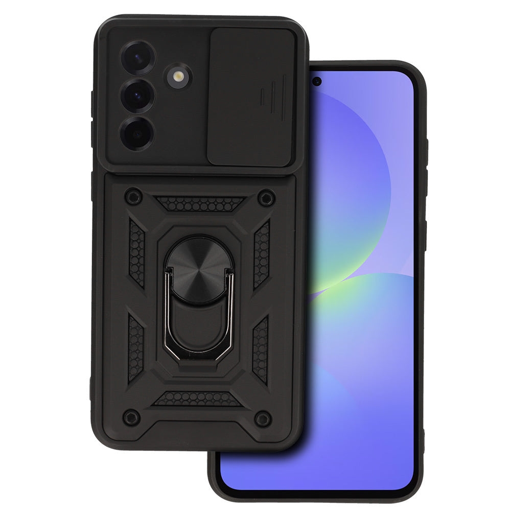 Husa Slide Camera Armor pentru Samsung Galaxy A36 5G Negru
