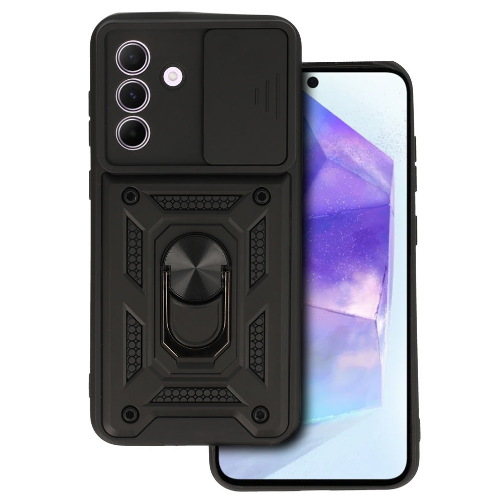 Husa Slide Camera Armor pentru Samsung Galaxy A56 5G Negru