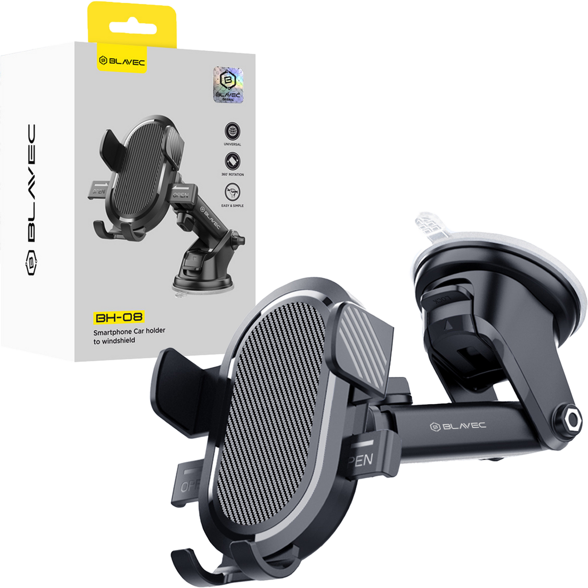 Suport auto Blavec Bh-08 To Windshield / Dashboard Negru