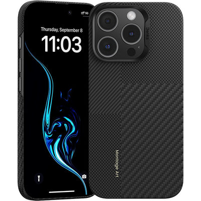 Husa Benks Montage Magnetic Armor Air Kevlar PC Frame 600D+1500D (Mb65) pentru iPhone 16 Pro Negru