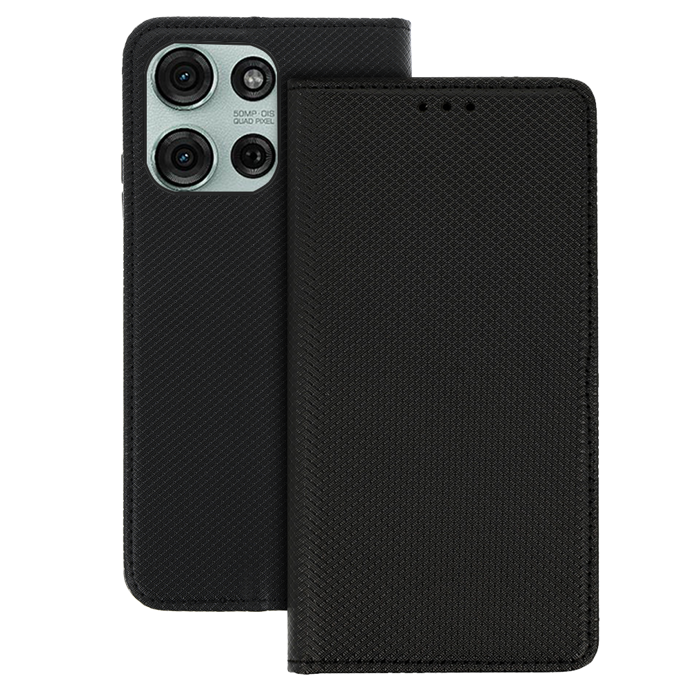 Husa Smart Book Magnet pentru Motorola Moto G75 5G Negru