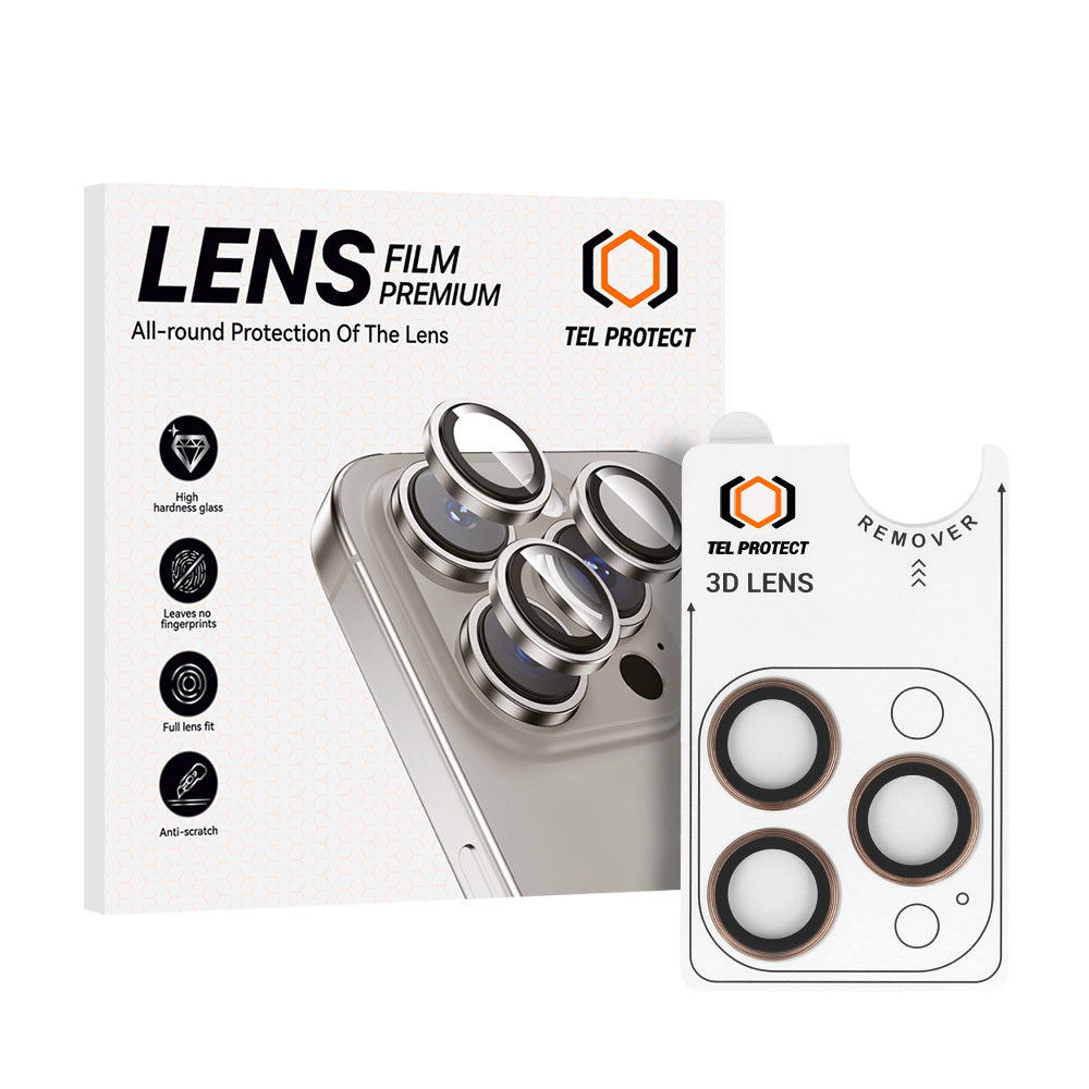 Folie sticla Tel Protect 3D lentila On Camera pentru iPhone 15 Pro/15 Pro Max Titanium (lentila 3 Pieces)