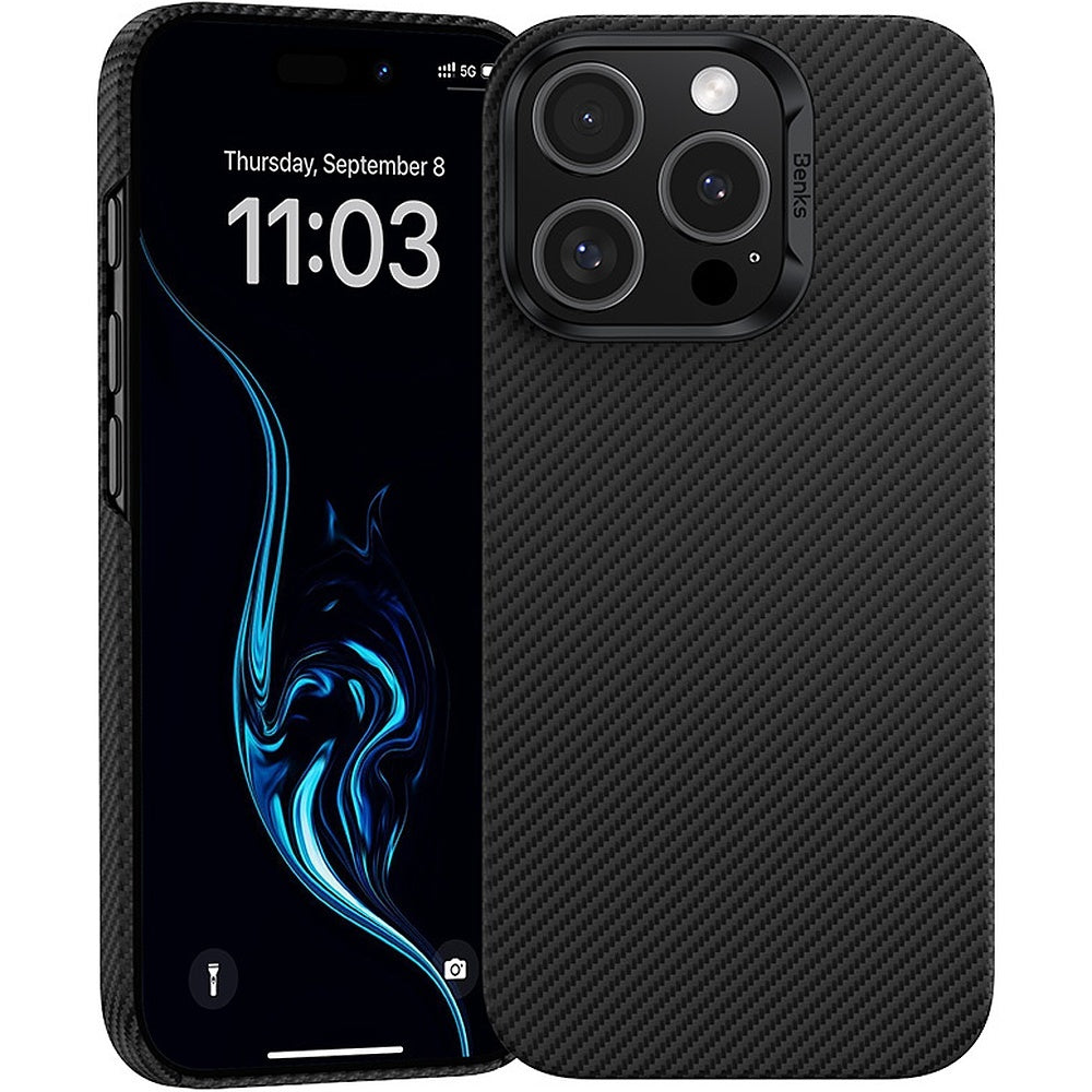 Husa Benks Magnetic Armor Air Kevlar PC Frame 600D (E065) pentru iPhone 16 Pro Negru