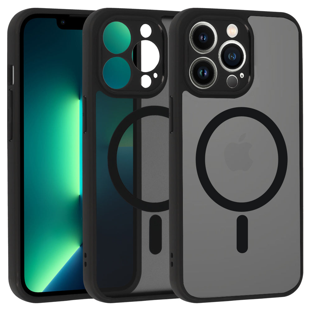 Husa Full mat Mag pentru iPhone 13 Pro Negru