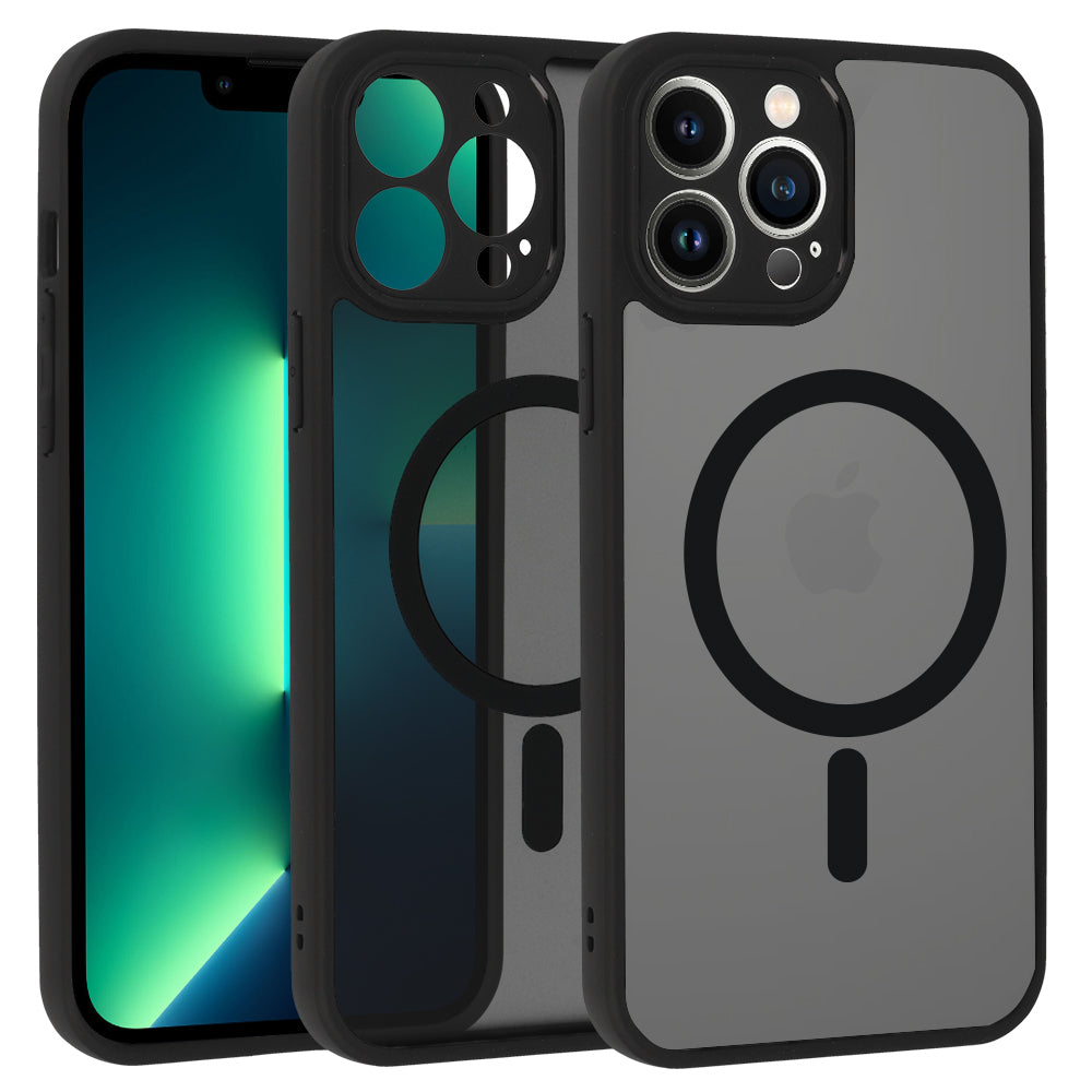 Husa Full mat Mag pentru iPhone 13 Pro Max Negru