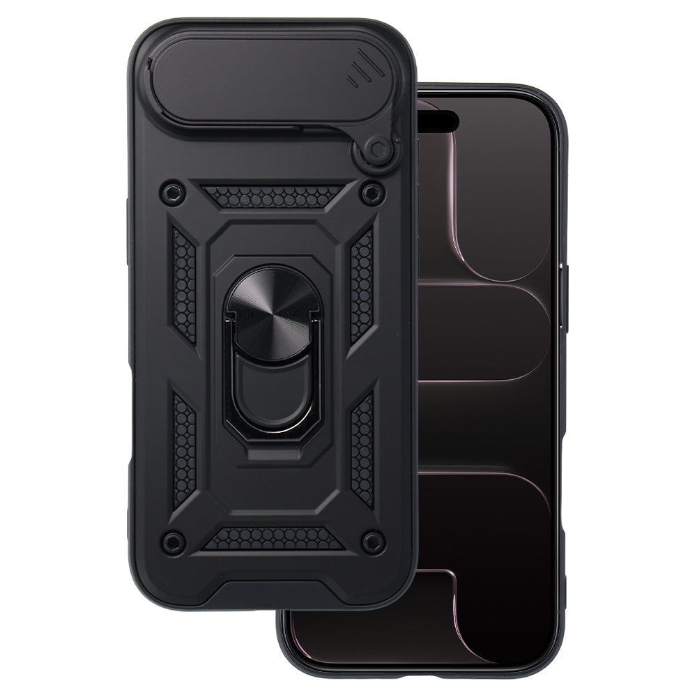 Husa Slide Camera Armor pentru iPhone 17 Air Negru