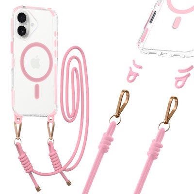 Husa Tel Protect Curea Transparent pentru iPhone 17 Roz