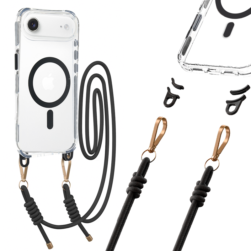 Husa Tel Protect Curea Transparent pentru iPhone 17 Air Negru