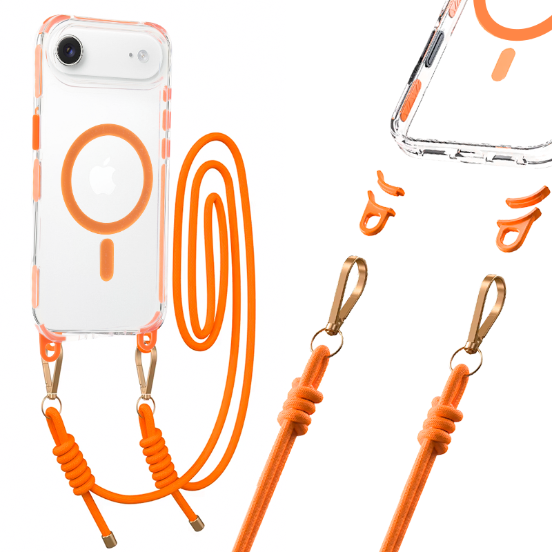 Husa Tel Protect Curea Transparent pentru iPhone 17 Air Portocaliu