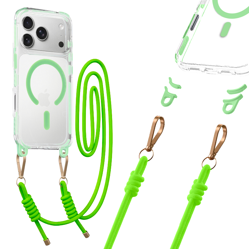 Husa Tel Protect Curea Transparent pentru iPhone 17 Pro / 18 Pro Verde