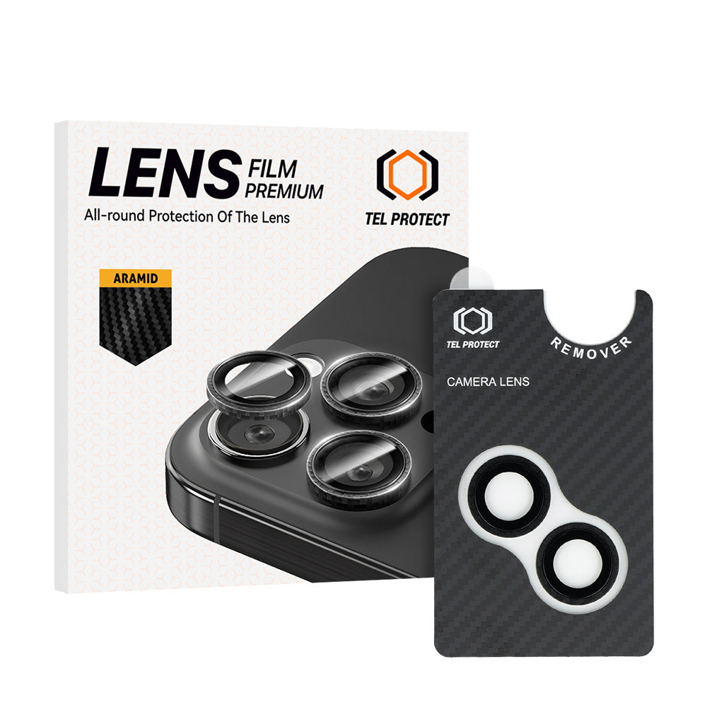 Folie sticla Tel Protect 3D lentila Aramid Series On Camera pentru iPhone 14/14 Plus/16E/17E (lentila 2 Pieces)