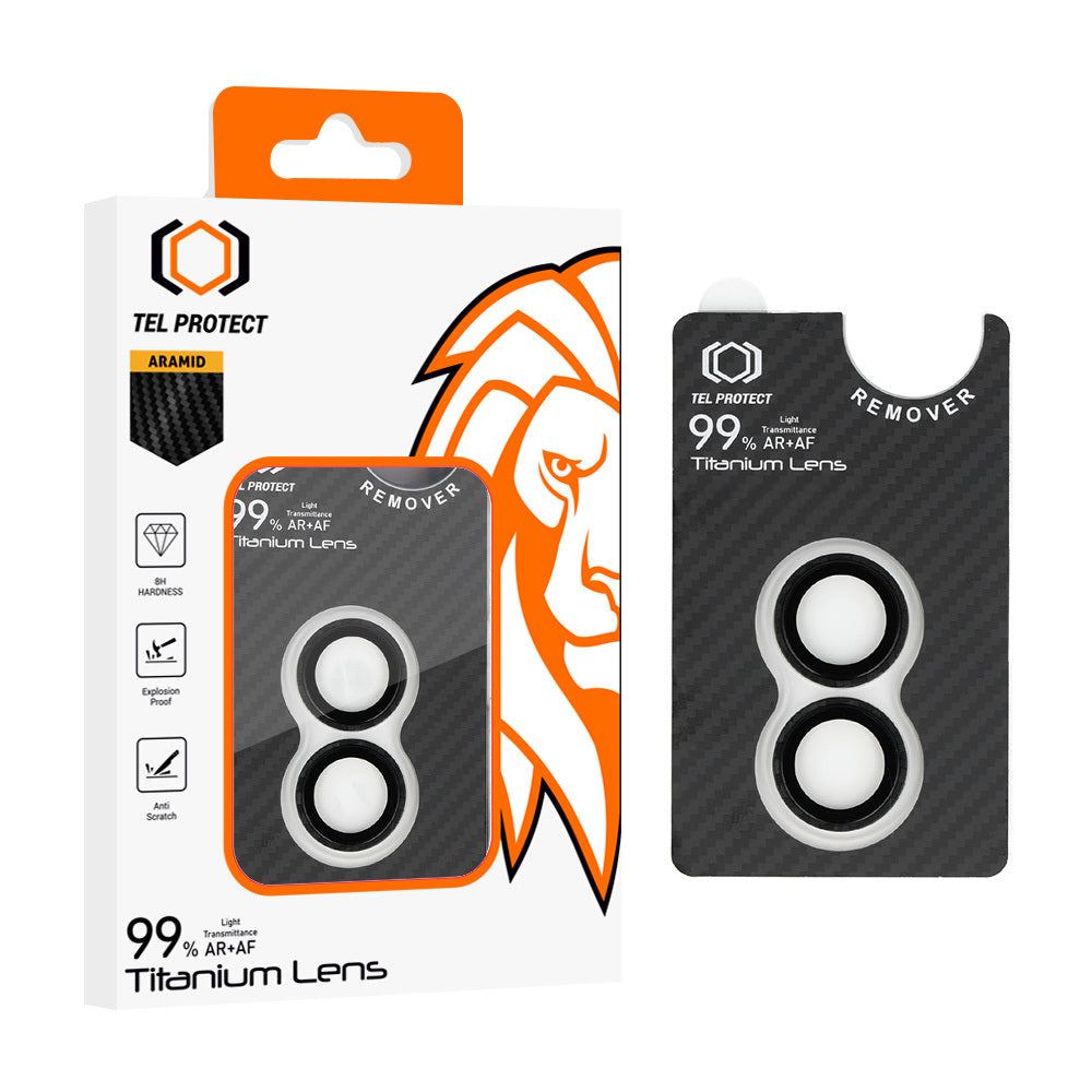 Folie sticla Tel Protect Titanium lentila 99% AR Aramid Series On Camera pentru iPhone 16/16 Plus (lentila 2 Pcs)