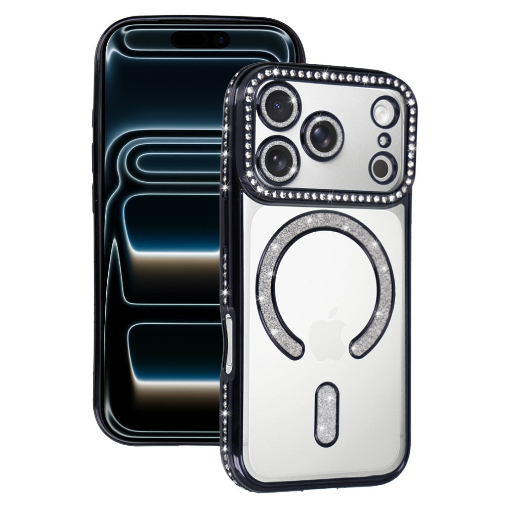 Husa Bling Magsafe pentru iPhone 18 Pro Max/17 Pro Max Negru