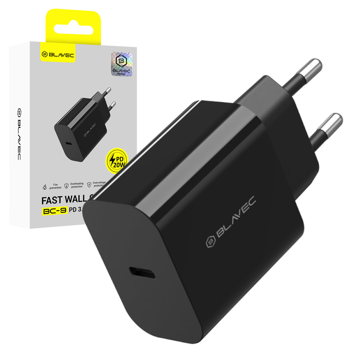 Incarcator priza Blavec Bc-9 - Type C - PD 20W 3A Negru