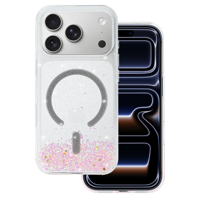 Husa Tel Protect Moonlite Magsafe pentru iPhone 17 Pro Max Roz Transparent