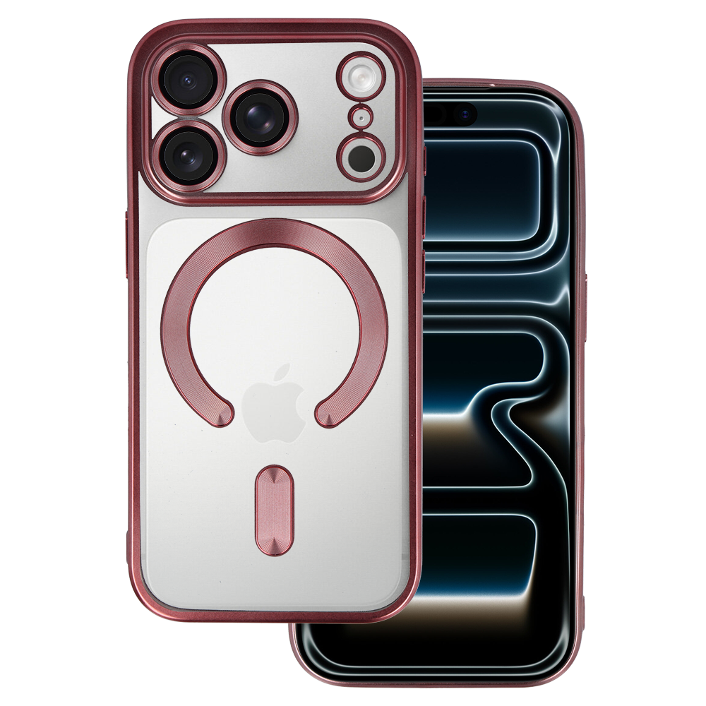 Husa Metallic Magsafe pentru iPhone 17 Pro Max Roz