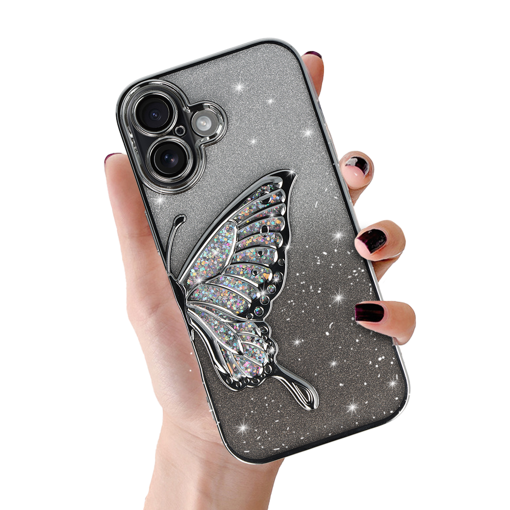 Husa Tel Protect Butterfly Water pentru iPhone 17 Argintiu