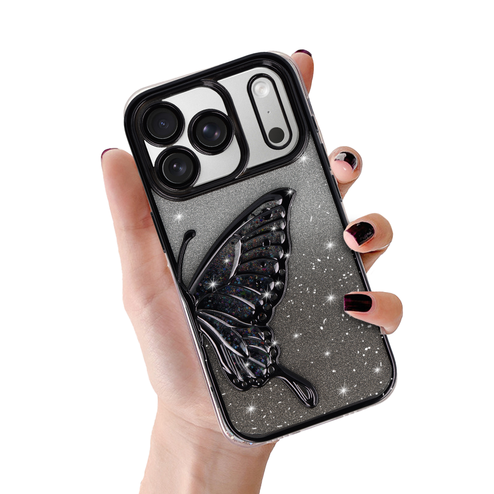 Husa Tel Protect Butterfly Water pentru iPhone 17 Pro / 18 Pro Negru