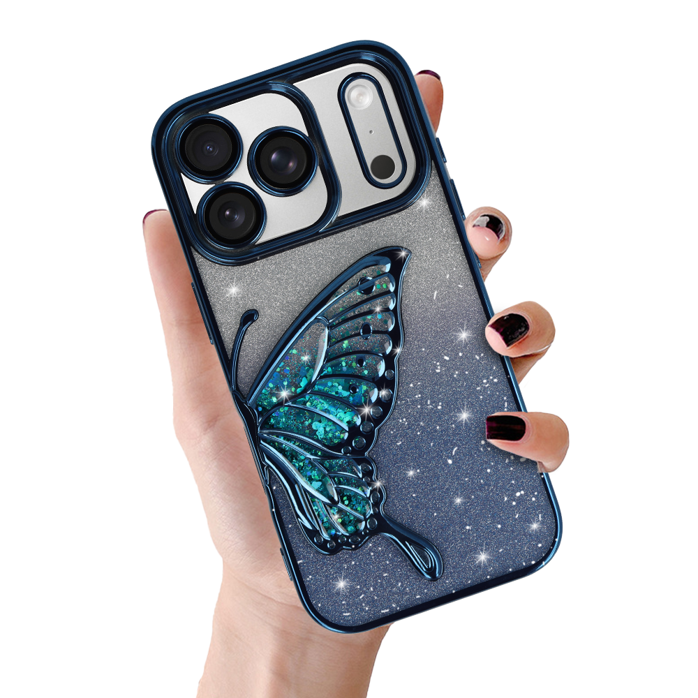 Husa Tel Protect Butterfly Water pentru iPhone 17 Pro Max Albastru
