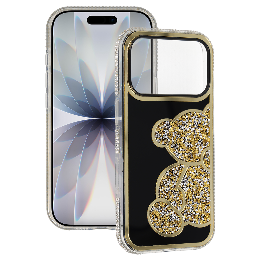 Husa Teddy Bear pentru iPhone 16 Auriu