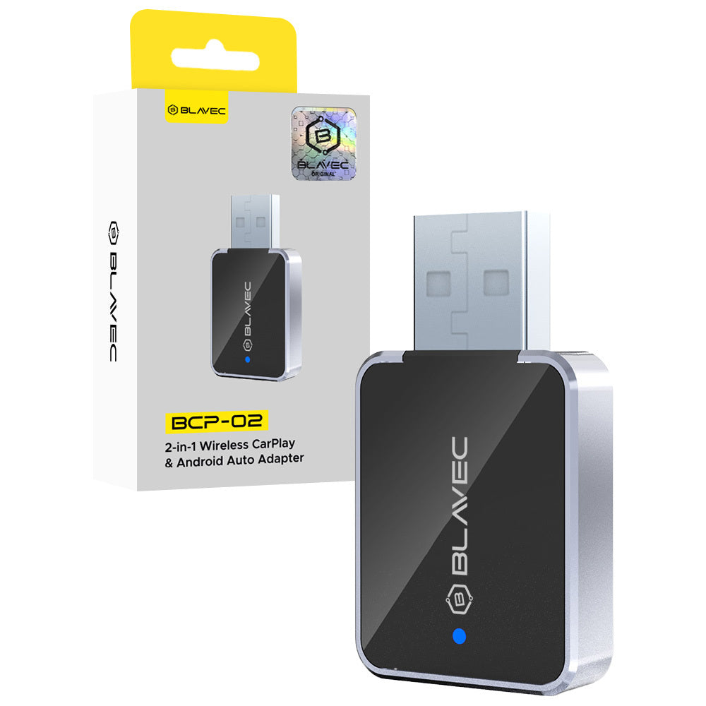 Adaptor Blavec Carplay Android Auto Wireless - Bluetooth Wifi USB + Adaptor Type C (Cpaabcp02-bwub) Negru